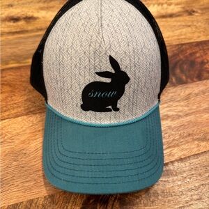 Prana Teal and Black Rabbit Trucker Hat